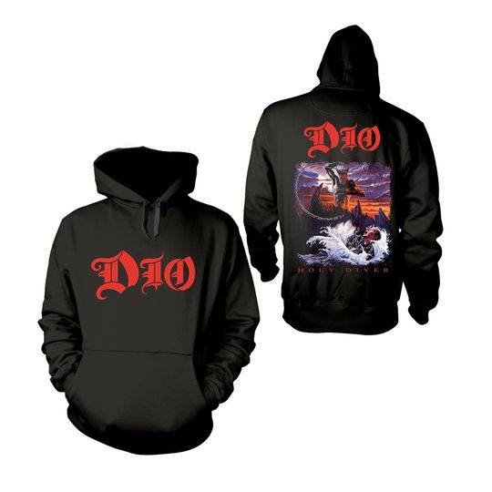 Discover Dio Holy Diver Pull Over Hoodie Men's and Women's Long Sleeve Sweatshirt Retro Rock Band Pullover Oversize Tops Men Clothing