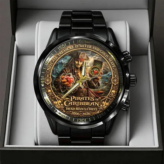Discover Pirates of the Caribbean 20th Anniversary Black Stainless Steel Watch  2006-2026