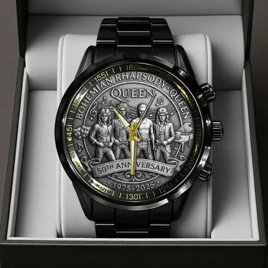 Discover Bohemian Rhapsody x Queen 50th Anniversary Black Stainless Steel Watch