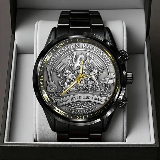 Discover Bohemian Rhapsody x Queen 50th Anniversary Black Stainless Steel Watch