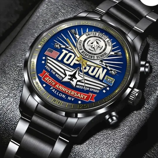 Discover Top Gun 40th Anniversary Black Stainless Steel Watch