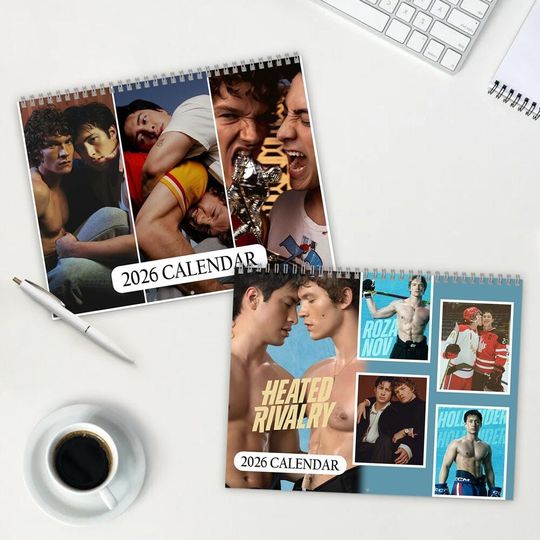 Discover Heated Rivalry 2026 Wall Calendar Hollander Rozanov Couple Calendar New Year Gift Male Aesthetic Monthly Planner LGBTQ+ Lovers Art Calendar