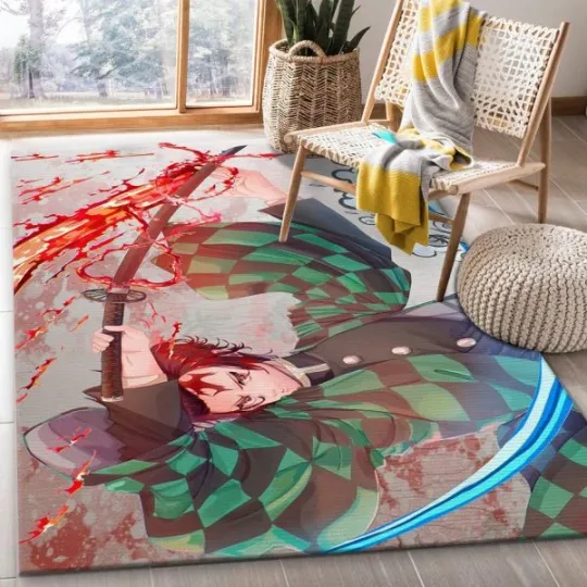 Discover Anime demon V4 Area Rug For Christmas Bedroom Rug Home US Decor