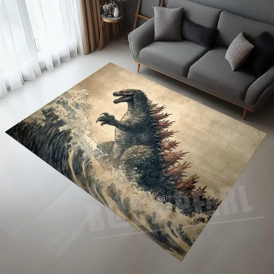 Discover god zilla, god zilla Design Rug, god zilla Decor Rug, god zilla Themed Rug,Vintage