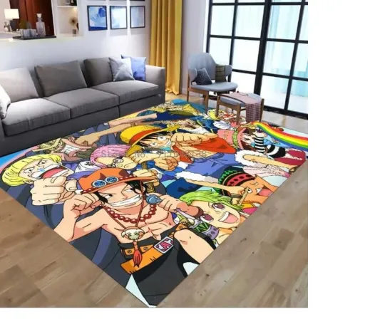 Discover Cartoon One Anime Piece Carpet Non-Slip Bathroom Luffy Rectangle Bath Mat