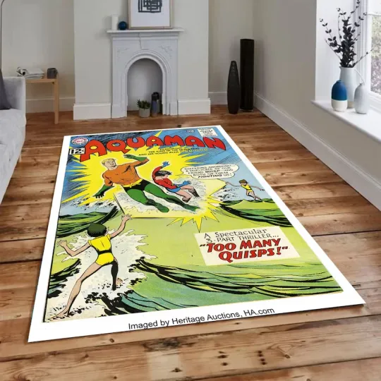 Discover Aguaman,Cartoon Rug,Aguaman Rug,Gift for Him,Boys Room Rug,Area Rug,Men's Room D
