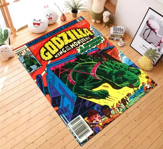 Discover god zilla,Comic Rug,god zilla Pattern,god zilla Themed,god zilla Decor