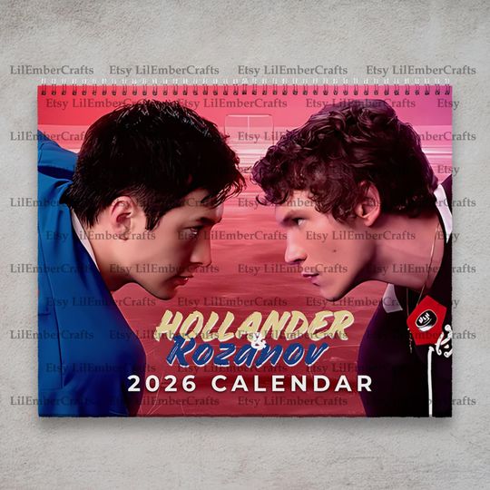Discover Heated Rivalry 2026 Wall Calendar, Hockey Romantic, LGBTQ, Hollander Rozanov Fan Merch, Hudson Williams, Connor Storrie Gift Monthly Planner