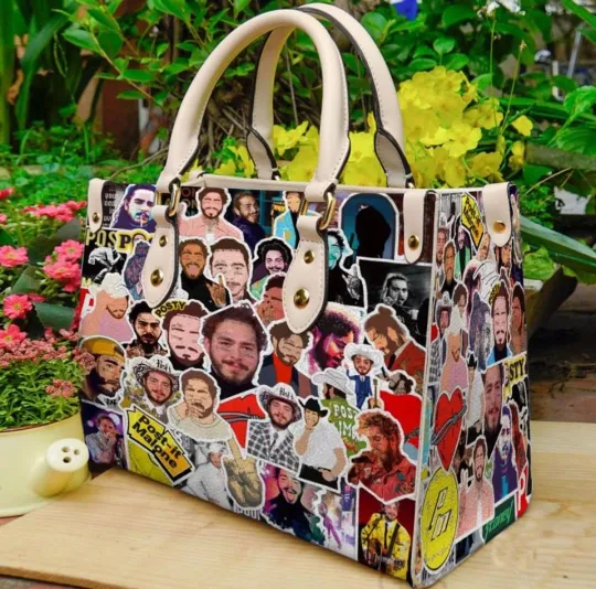 Post Malone Rapper Leather Handbag, Gift for Her Women