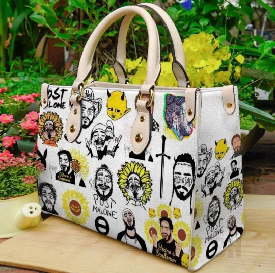 Post Malone Rapper Leather Handbag, Gift for Her Women