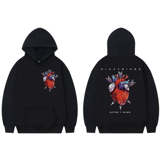 Discover Rapper Natos Y Waor Cicatrices Graphic Hoodie Fashion Hip Hop Long Sleeve Sweatshirts Men Women Clothing Y2k Oversized Pullovers