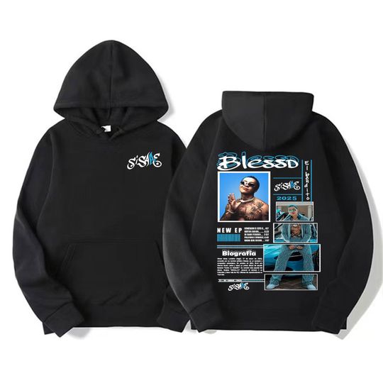 Discover Rapper Blessd Sisabe Album Tour 2025 Merch Hoodie Men Women Fashion Hip Hop Retro Sweatshirt Casual Bodywarmer Oversized Hoodies