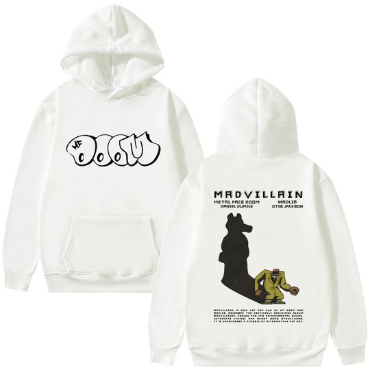 Discover Rapper Madvillain Mf Dooom Album Madvillainy Graphic Hoodie Men Women Casual Cotton Vintage Pullover Hip Hop Oversized Hoodies