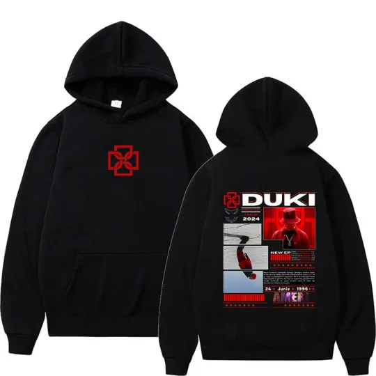 Discover Duki Ameri World Tour 2025 Hoodie Unisex Fans Print Sweatshirts Long Sleeve Autumn Winter Fleece Unisex Streetwear Hip Hop Tops