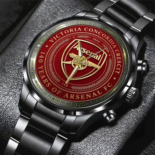 Discover Arsenal FC 140th Anniversary Black Stainless Steel Watch