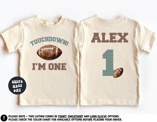 Discover Custom Football 1st Birthday Shirt Personalized Birthday Shirt Touchdown One First Birthday Boy Outfit Kids Football Birthday Sweatshirt