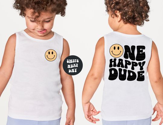 Discover Custom One Happy Dude Tank Top Matching Family Birthday Tanktops Happy Face Comfort Colors Tanktop First Birthday Boy Toddler Birthday Tank