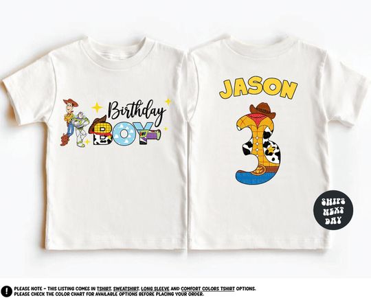 Discover Custom Toy Story Birthday Boy Shirt Toy Story 1st Birthday Sweatshirt Birthday Toddler Shirt Matching Family Birthday Shirt Toddler Birthday