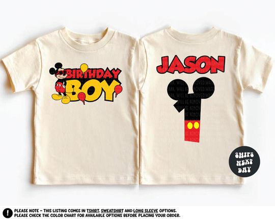 Discover Custom Mickey Mouse Birthday Boy Shirt Disney Kids Custom Birthday Sweatshirt Mickey Mouse Birthday Party Outfit Disneyland Birthday Trip