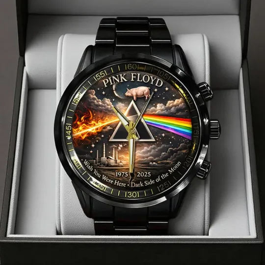 Pink Floyd 60th Anniversary Black Stainless Steel Watch