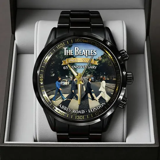 Discover The Beatles 65th Anniversary Black Stainless Steel Watch