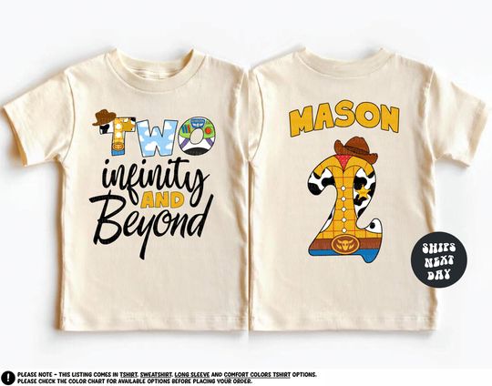 Discover Custom Toy Story Birthday Party Toddler Shirt Two Infinity And Beyond Birthday Sweatshirt 2nd Birthday Toddler Shirt Second Birthday Shirt