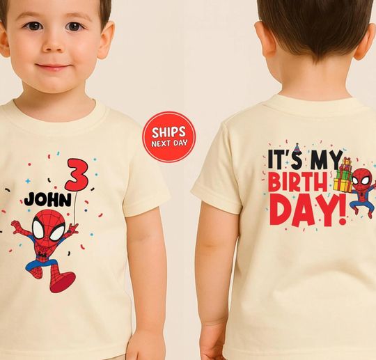 Discover Custom Spider Birthday Shirt Superhero Spidey Birthday Shirt Personalized Birthday Shirt Kids Birthday Boy Shirt Birthday Custom Age Name