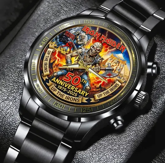 Discover 1Iron Maiden 50Th Anniversary Black Stainless Steel Watch Gift For Fans