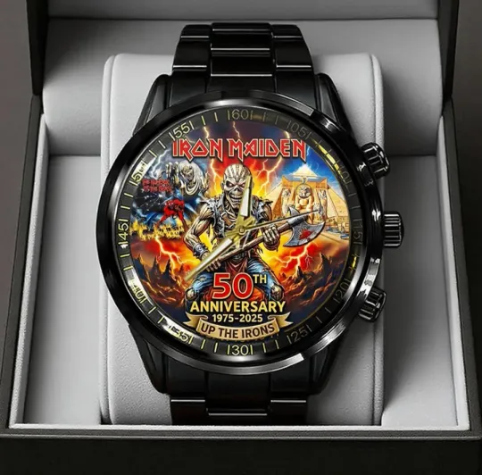 Discover 1Iron Maiden 50Th Anniversary Black Stainless Steel Watch For Fans