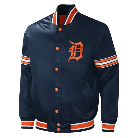 Detroit Tigers Navy blue Baseball Jacket (Not Satin, Not Leather)