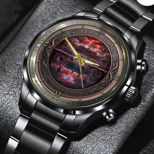Stranger Things Black Stainless Steel Watch