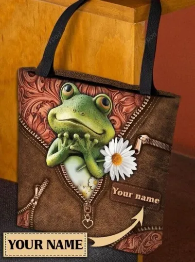 Discover Personalized Frog Tote bag, Frog Lover Gift