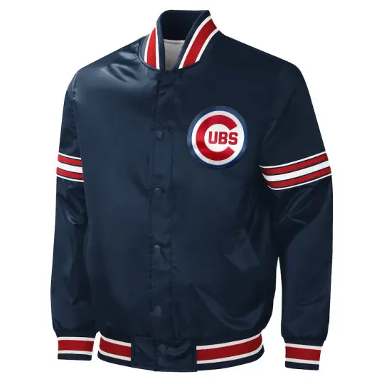 Chicago Cubss Navy Blue Baseball Jacket  (Not Satin, Not Leather)