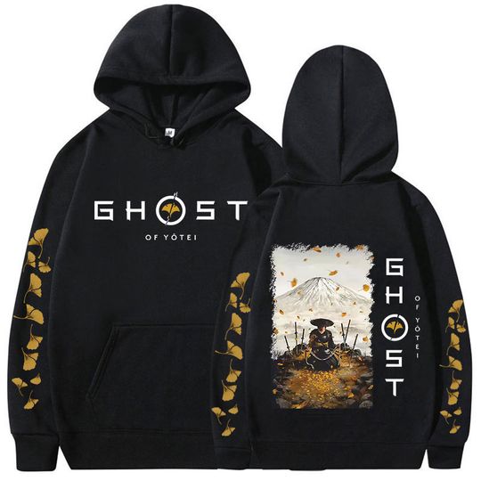Discover Ghost of Yotei Japan Graphics Hoodies Men's Harajuku Clothing Fashion Oversized Sweatshirt Winter Casual Loose Long Sleeve Hoody