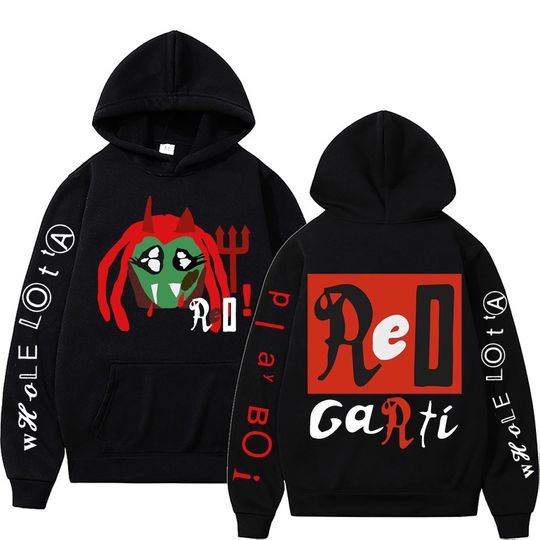 Discover Hip Hop Rapper Playboi Carti Music Album Whole Lotta Red Hoodie Men's Fashion Sweatshirt Men Women Fashion Oversized Streetwear