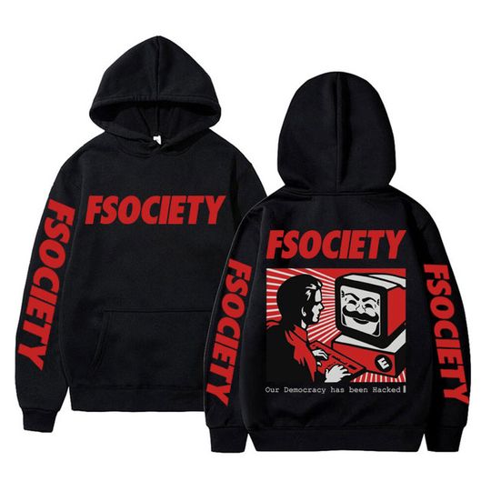 Discover Funny Mr Robot Graphic Hoodie Men Women Vintage Fleece Cotton FSociety Hoodies F Society Hacker Geek Sweatshirt Male Streetwear