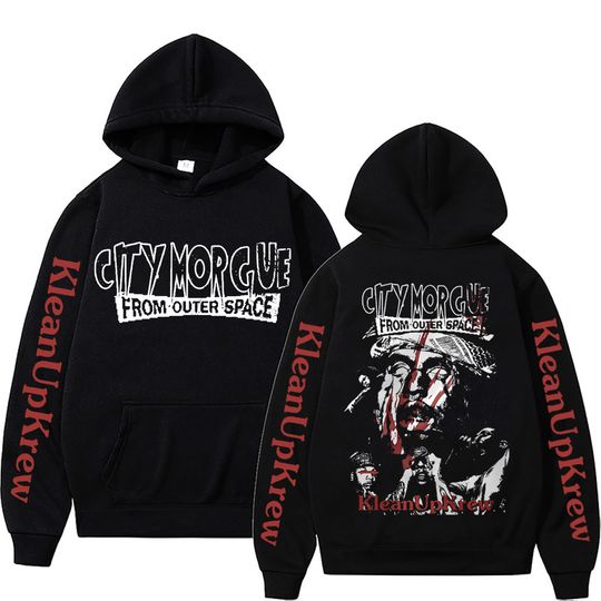 Discover Rapper City Morgue Double Sided Printed Hoodie Men Women Hip Hop Harajuku Sweatshirt Zillakami Sosmula Hoodies Loose Streetwear