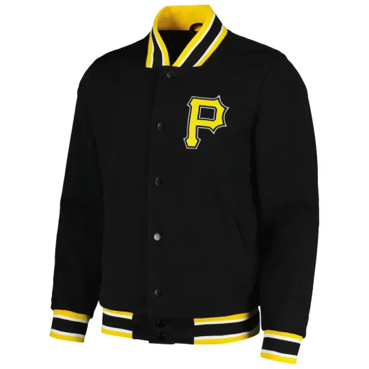 Discover Pittsburgh Pirates Black Yellow Satin Letterman Baseball Varsity Jacket