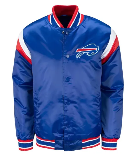 Buffalo Bills Blue Baseball Jacket (Not Satin, Not Leather)