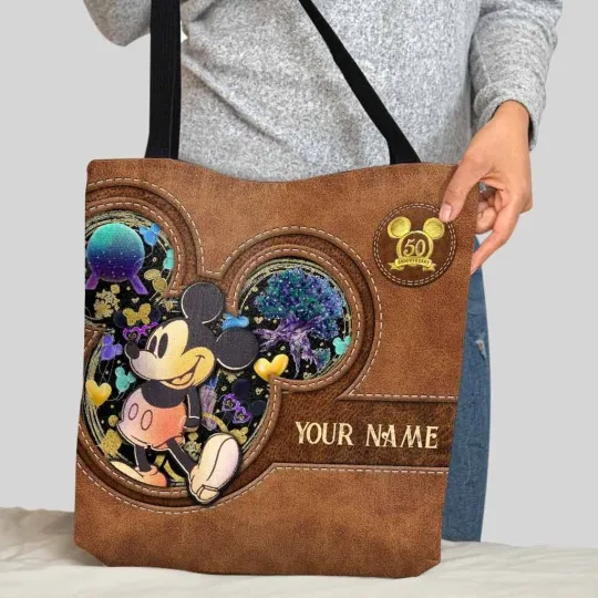 Personalized Disney Mickey Mouse Tote Bag, Mickey Mouse Bag Lovers Gift