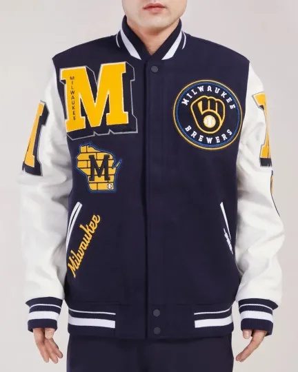 Discover Milwaukee Brewerrss Varsity Jacket  (Not Satin, Not Leather)