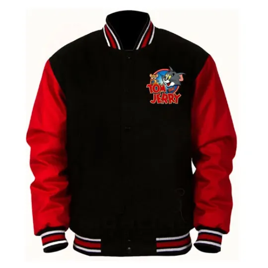 Discover Red & Black Varsity Jacket (Not Satin, Not Leather)