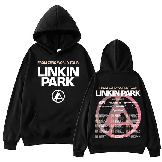 Discover Linkin From Zero World Tour 2025 Hoodie Harajuku Hip Hop Pullover Tops Sweatshirt Gift