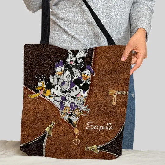 Personalized Disney Mickey Mouse Tote Bag, Mickey Mouse Bag Lovers Gift