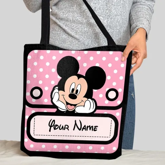 Personalized Disney Mickey Mouse Tote Bag, Mickey Mouse Bag Lovers Gift