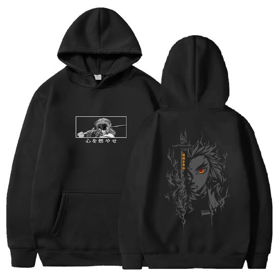 Discover Kyo Rengokoo Kyoujurou demon Hoodies Hot Manga Print Sweatshirts Men Women Clothing Fall Winter Long Sleeves Fleece Streetwear