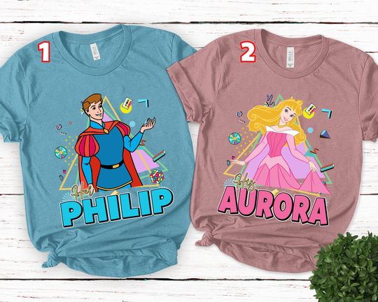 Princess Aurora And Prince Philip Shirt Princess Aurora Couple Shirt Princess Valentine Gift