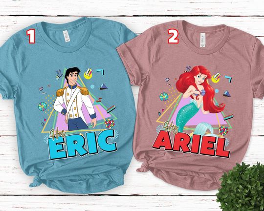 Discover Ariel And Prince Eric Shirt Princess Ariel Little Mermaid Shirt Ariel Couple Shirt Family Couple Valentine Gift For Her For Him BXMX08
