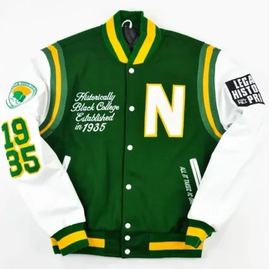 Discover Norfolk State University Varsity Jacket Green Gold White Motto Behold HBCU 1935