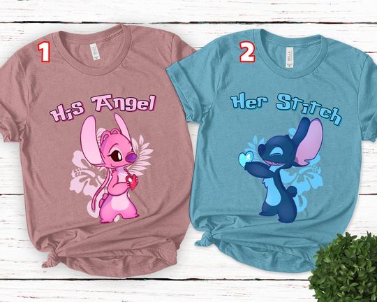 Stitch And Angel T-shirt, Stitch Couple Shirt, Family Trip Trip Tee, Best Disneyland Gift